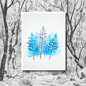 Blue Winter Trees