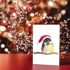 CR0005—Chickadee-with-Hat Christmas Chickadee